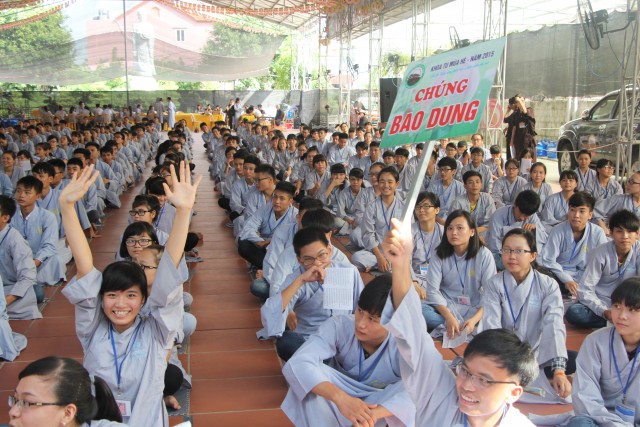 Thái Bình: Chùm ảnh ngày đầu khóa tu mùa hè chùa Từ Xuyên
