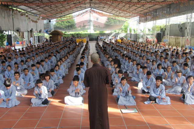Thái Bình: Chùm ảnh ngày đầu khóa tu mùa hè chùa Từ Xuyên