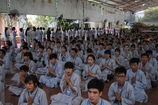 Thái Bình: Chùm ảnh ngày đầu khóa tu mùa hè chùa Từ Xuyên