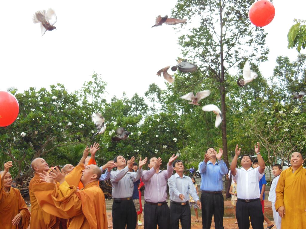 Cần Thơ: BTS Quận Ô Môn, Huyện Thới Lai, Huyện Cờ Đỏ. chào mừng ngày lễ Phật Đản PD.2559 trong mưa