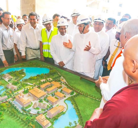 Tổng thống Sri lanka thăm công trình Đại học Phật giáo Quốc tế Manelwatte Nagananda