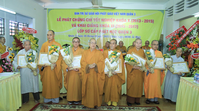 TP.HCM: Lễ tốt nghiệp khóa X Lớp sơ cấp Phật học Quận 3