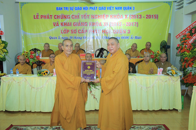 TP.HCM: Lễ tốt nghiệp khóa X Lớp sơ cấp Phật học Quận 3