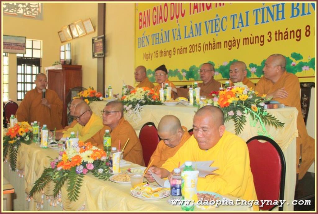 Bình Dương:  Ban Giáo Dục Tăng Ni Trung Ương  đến thăm và làm việc trường Trung Cấp Phật Học