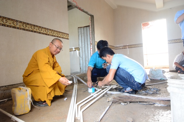 Chùm ảnh: Công trình chùa Giác Ngộ đang đi vào giai đoạn hoàn thiện nội thất
