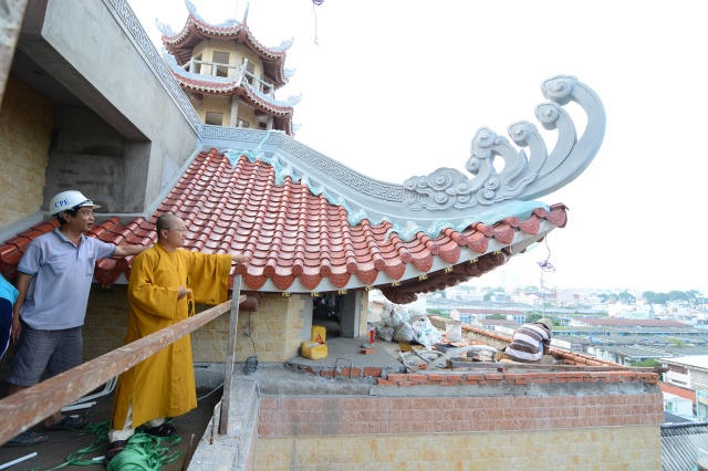 Chùm ảnh: Công trình chùa Giác Ngộ đang đi vào giai đoạn hoàn thiện nội thất