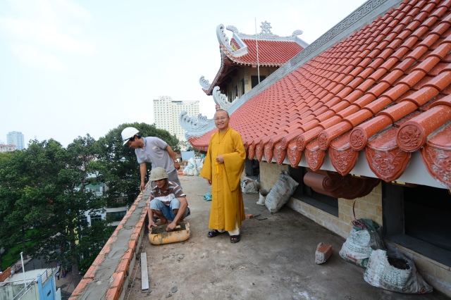 Chùm ảnh: Công trình chùa Giác Ngộ đang đi vào giai đoạn hoàn thiện nội thất