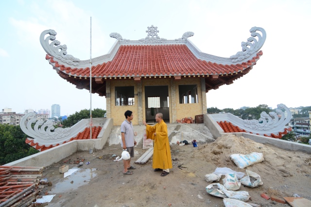 Chùm ảnh: Công trình chùa Giác Ngộ đang đi vào giai đoạn hoàn thiện nội thất