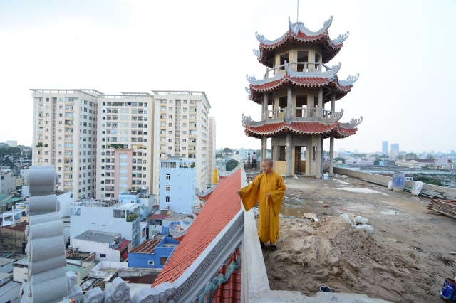 Chùm ảnh: Công trình chùa Giác Ngộ đang đi vào giai đoạn hoàn thiện nội thất