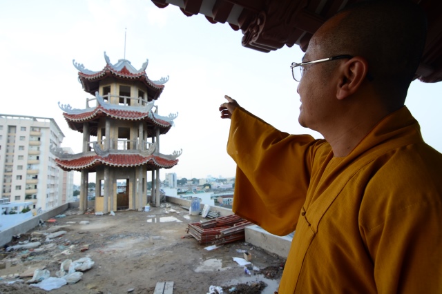 Chùm ảnh: Công trình chùa Giác Ngộ đang đi vào giai đoạn hoàn thiện nội thất