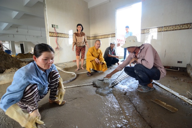 Chùm ảnh: Công trình chùa Giác Ngộ đang đi vào giai đoạn hoàn thiện nội thất