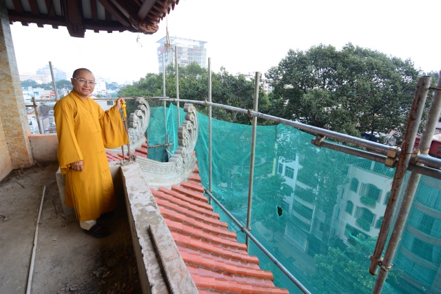 Chùm ảnh: Công trình chùa Giác Ngộ đang đi vào giai đoạn hoàn thiện nội thất