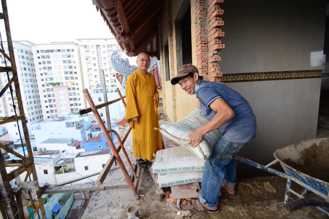 Chùm ảnh: Công trình chùa Giác Ngộ đang đi vào giai đoạn hoàn thiện nội thất