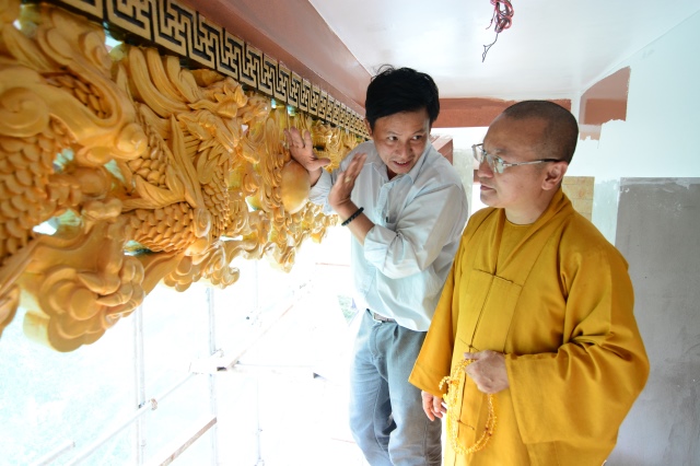Chùm ảnh: Công trình chùa Giác Ngộ đang đi vào giai đoạn hoàn thiện nội thất