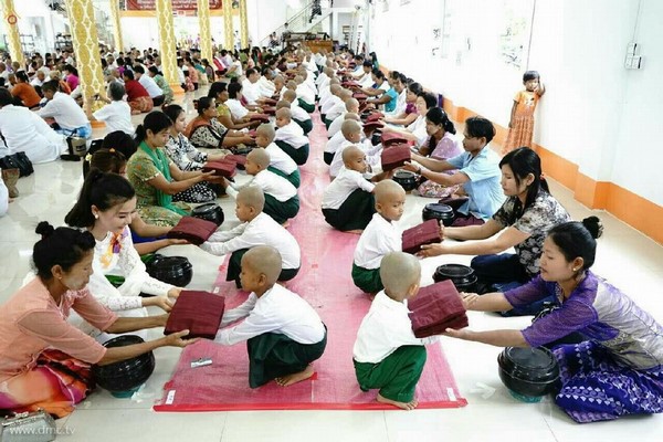 Chùm ảnh Lễ xuất gia gieo duyên thành phố Dawei, Đông Nam Myanmar.