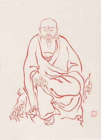 Chùm ảnh La Hán do Hoằng Nhất Luật sư hội họa