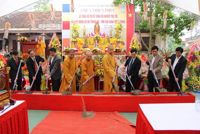 Vĩnh Phúc: Bổ Nhiệm Trụ trì- Khởi công xây chùa Thiên Phúc.