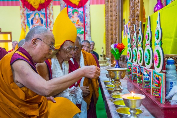 Đức Đạt Lai Lạt Ma dự Khánh thành Tu viện Gaden Tri Thok Khang, bang  Karnataka, Ấn Độ