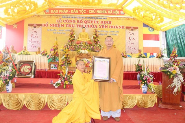 Lễ bổ nhiệm trụ trì chùa Yên Hoành