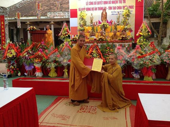 Vĩnh Phúc: Bổ Nhiệm Trụ trì- Khởi công xây chùa Thiên Phúc.