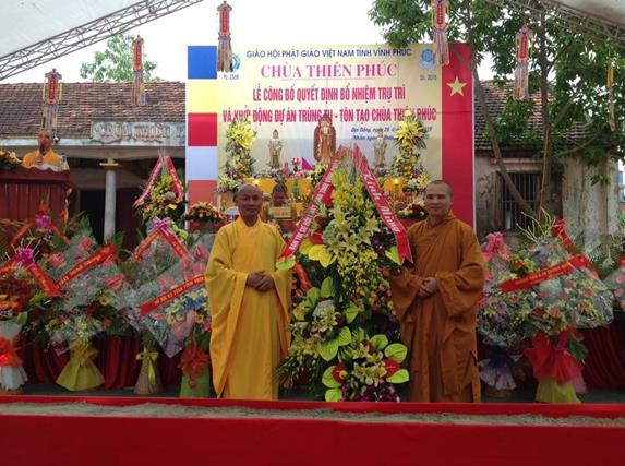 Vĩnh Phúc: Bổ Nhiệm Trụ trì- Khởi công xây chùa Thiên Phúc.