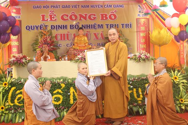 Hải Dương: Lễ công bố quyết định bổ nhiệm trụ trì chùa Vũ Xá