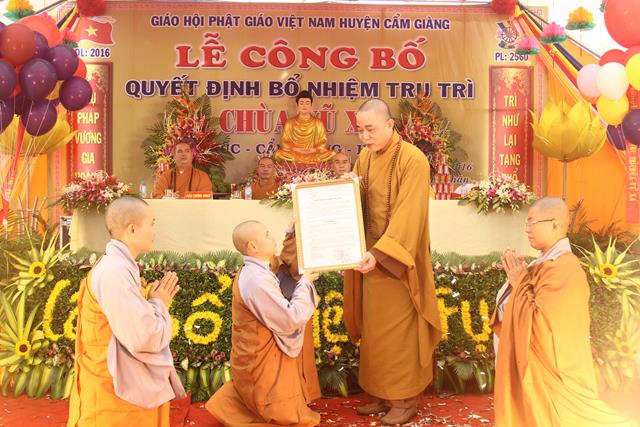 Hải Dương: Lễ công bố quyết định bổ nhiệm trụ trì chùa Vũ Xá