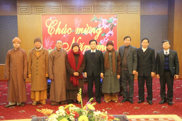 Thái Bình: Ban Trị Sự Phật Giáo tỉnh thăm, chúc Tết các cơ quan, dự hội nghị gặp mặt tôn giáo