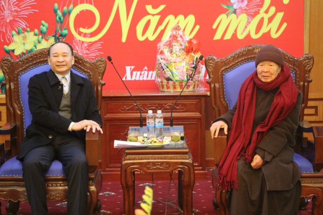 Thái Bình: Ban Trị Sự Phật Giáo tỉnh thăm, chúc Tết các cơ quan, dự hội nghị gặp mặt tôn giáo