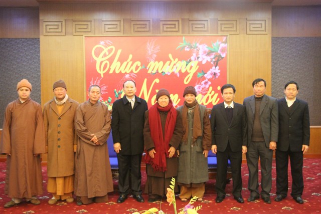 Thái Bình: Ban Trị Sự Phật Giáo tỉnh thăm, chúc Tết các cơ quan, dự hội nghị gặp mặt tôn giáo