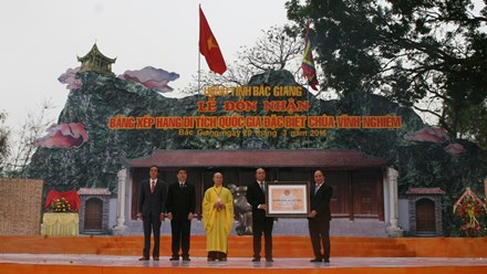 Chùa Vĩnh Nghiêm đón nhận Bằng di tích Quốc gia đặc biệt
