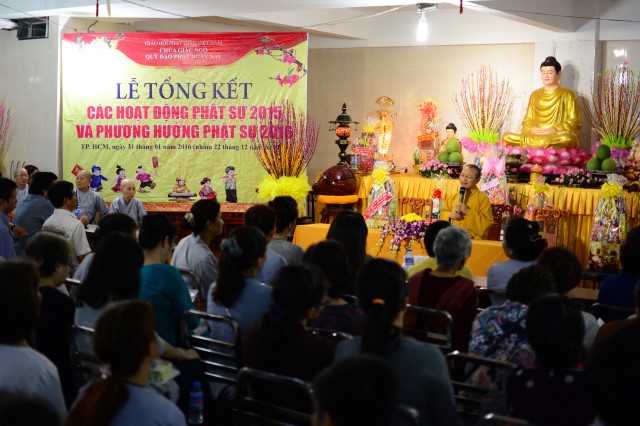 Chùa Giác Ngộ: Lễ tổng kết các hoạt động Phật sự 2015 và phương hướng Phật sự 2016