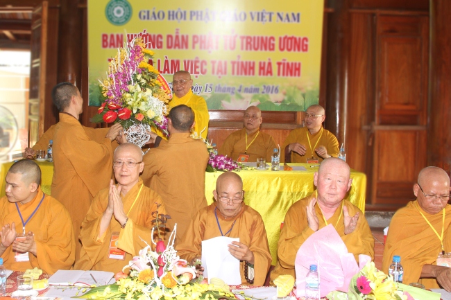 Ban Hướng dẫn Phật tử Trung ương thăm và làm việc tại Hà Tĩnh
