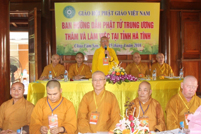 Ban Hướng dẫn Phật tử Trung ương thăm và làm việc tại Hà Tĩnh