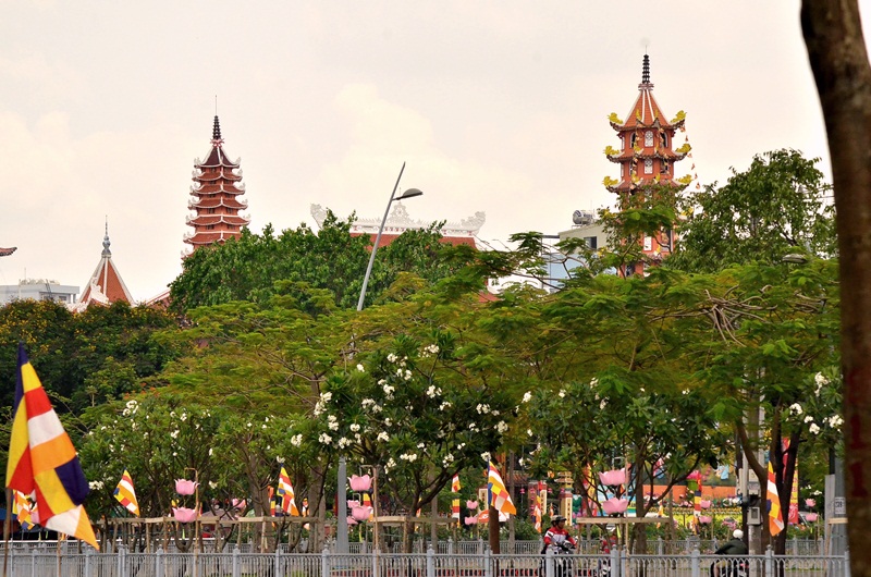 Rợp cờ hoa kính mừng Phật đản