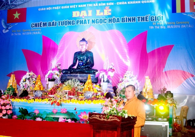 Bỉm Sơn: Bế Mạc Chiêm bái Tôn tượng Phật Ngọc hòa bình Thế giới tại Chùa Khánh Quang.