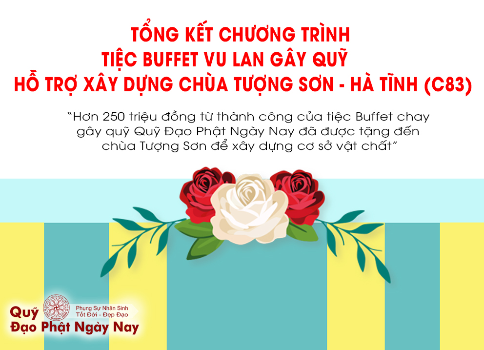 Quỹ Đạo Phật Ngày Nay: Trao tặng số tiền thu được trong tiệc buffet để xây 10 nhà vệ sinh cho chùa Tượng Sơn-Hà Tĩnh