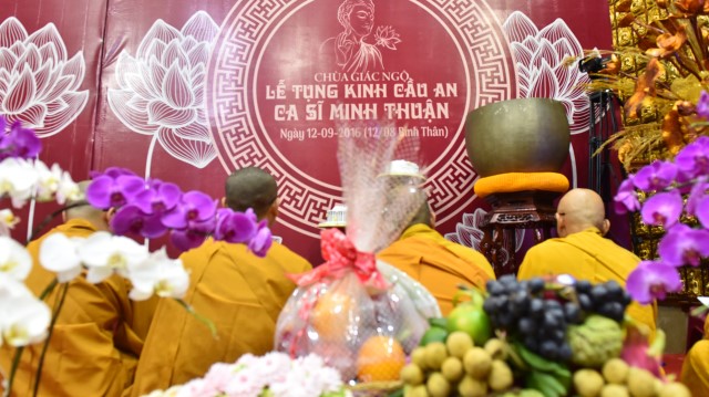 Chùa Giác Ngộ: Lễ tụng kinh cầu an cho ca sĩ Minh Thuận