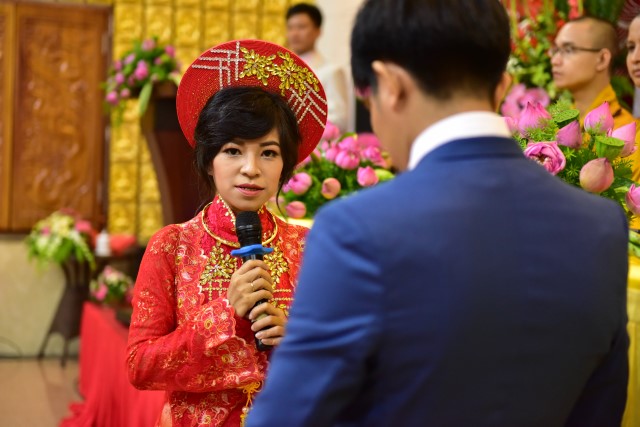 Chùa Giác Ngộ: Lễ hằng thuận của Phật tử Thanh Tú và Minh Tú