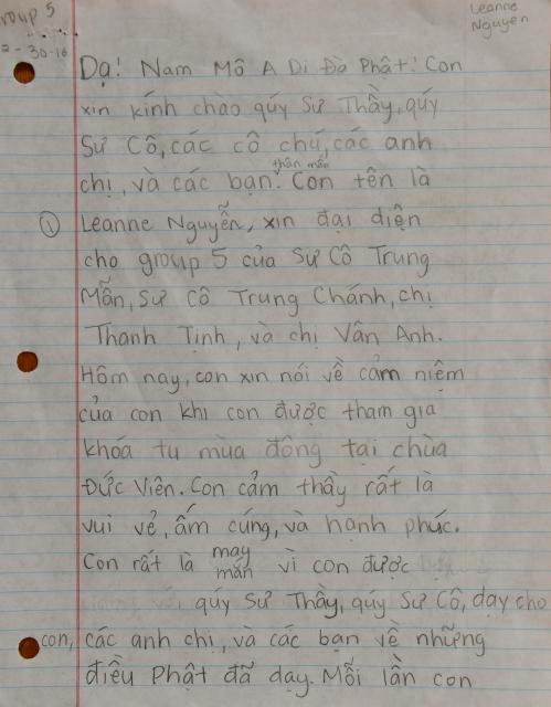 Chùa Đức Viên, San Jose ( Hoa Kỳ ) Tổ Chức Khoá Tu Thiếu Nhi Mùa Đông Và Hội Â3m Thực Mừng Năm Mới 2017.