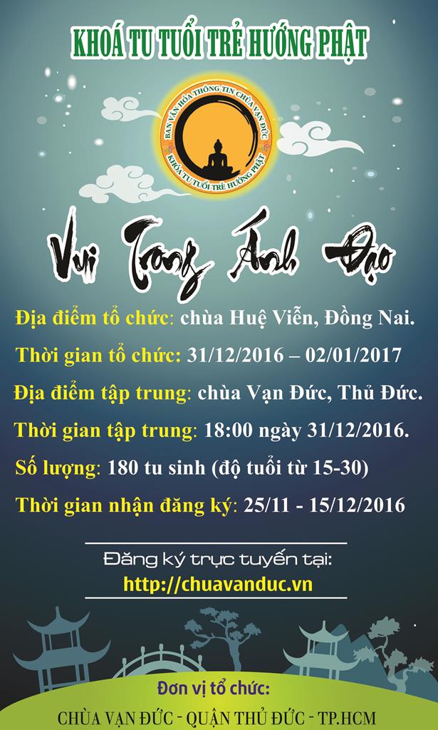Chương trình khóa tu tuổi trẻ  &quot; Vui trong ánh đạo&quot;