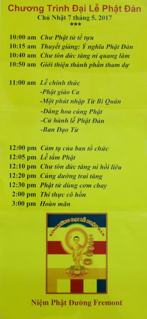 Đại Lễ Phật Đản Tại Niệm Phật Đường Fremont, Hoa Kỳ