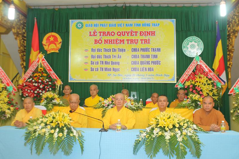 Đồng Tháp: Bổ nhiệm trụ trì 4 chùa tại TP. Sa Đéc