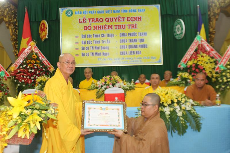 Đồng Tháp: Bổ nhiệm trụ trì 4 chùa tại TP. Sa Đéc