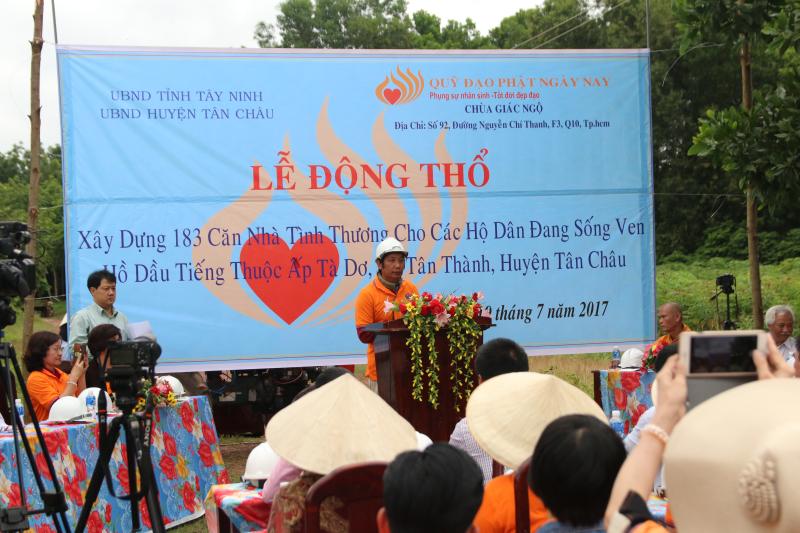 Lễ động thổ xây dựng 183 căn nhà cho 1000 kiều bào hồi cư từ Campuchia tại hồ Dầu Tiếng Tây Ninh