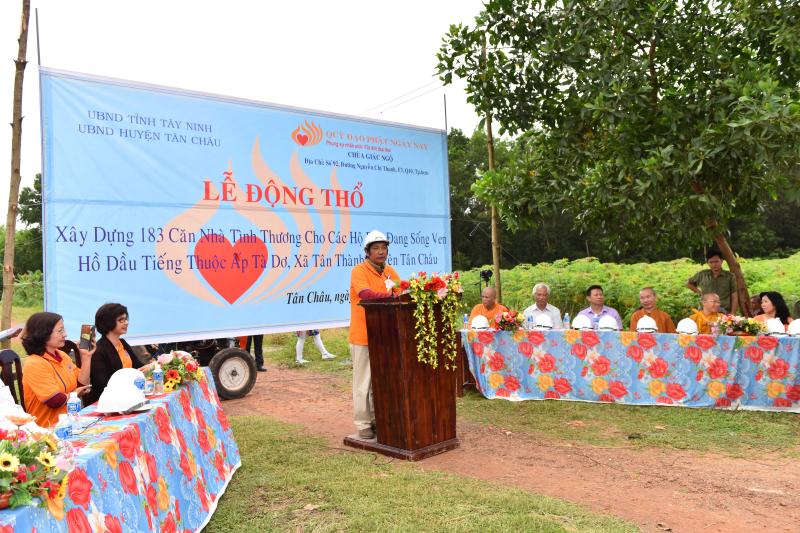Lễ động thổ xây dựng 183 căn nhà cho 1000 kiều bào hồi cư từ Campuchia tại hồ Dầu Tiếng Tây Ninh