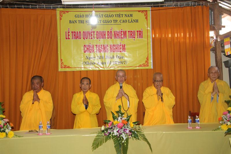 PG Đồng Tháp: Bổ nhiệm trụ trì chùa Trang Nghiêm (TP. Cao Lãnh)
