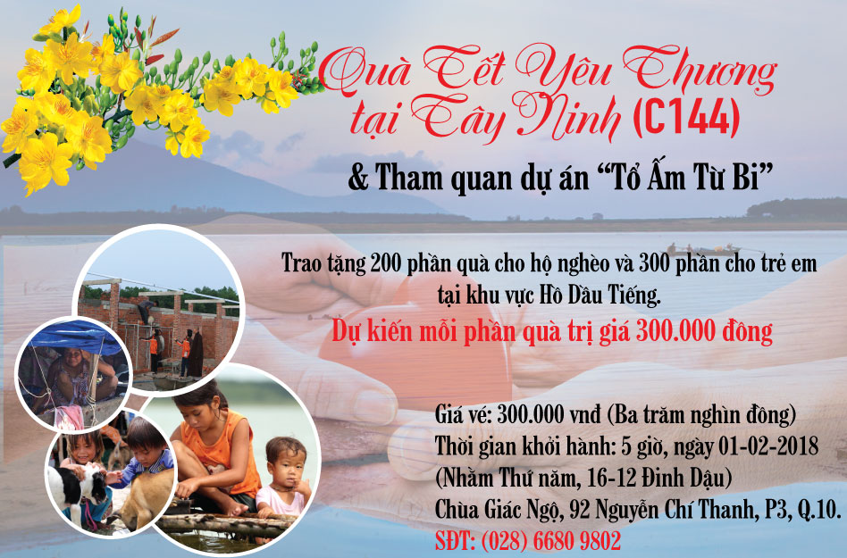 Trao tặng 500 phần “Quà Tết Yêu Thương 2018” cho các hộ khó khăn và trẻ em sinh sống ven hồ Dầu Tiếng - Tây Ninh (C144)