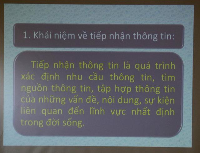 Bình Dương: Buổi trao đổi Kỹ năng thu thập và xử lý thông tin .