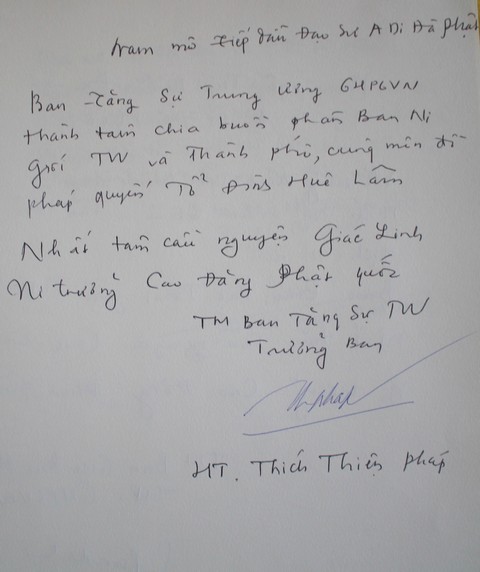 TP.Hồ Chí Minh: Phụng thỉnh linh mộ Ni trưởng Thích Nữ Như Châu